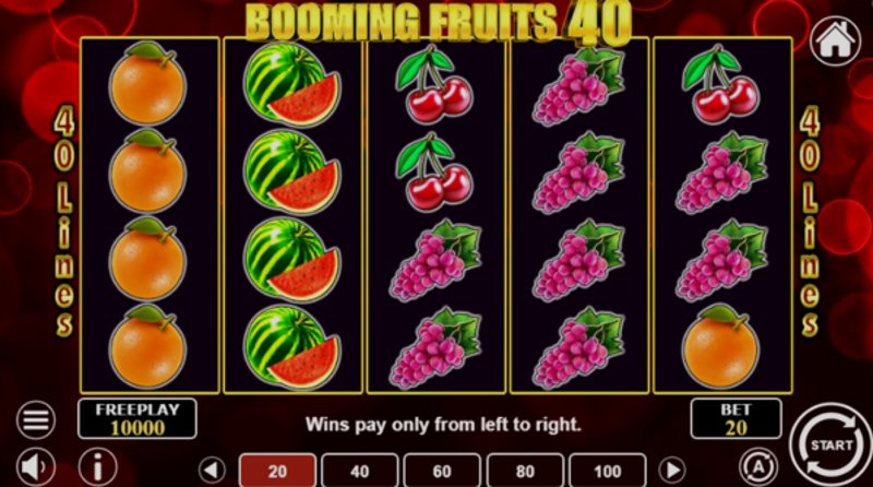 Play Booming Fruits 40 by 1spin4win at 1Win Casino