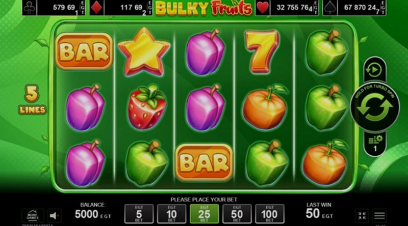 Play Bulky Fruits by Amusnet Interactive at 1Win Casino