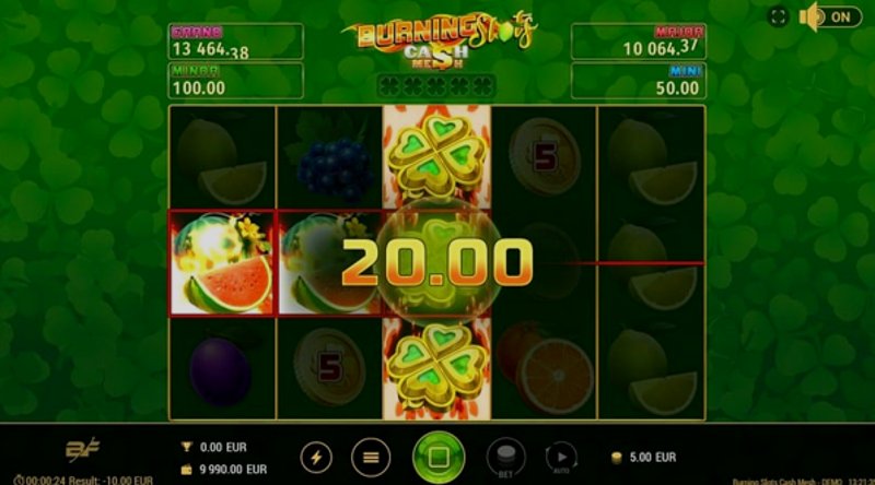 Play Burning Slots Cash Mesh by Bf Games at 1Win Casino