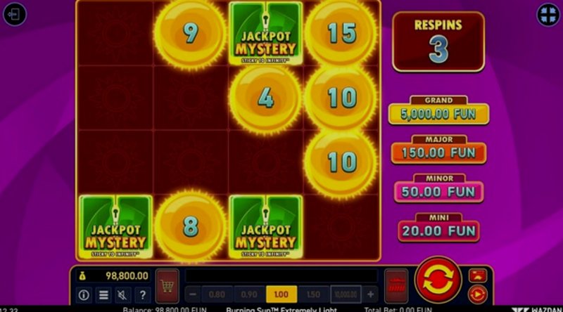 Play Burning Sun™ Extremely Light by Wazdan at 1Win Casino