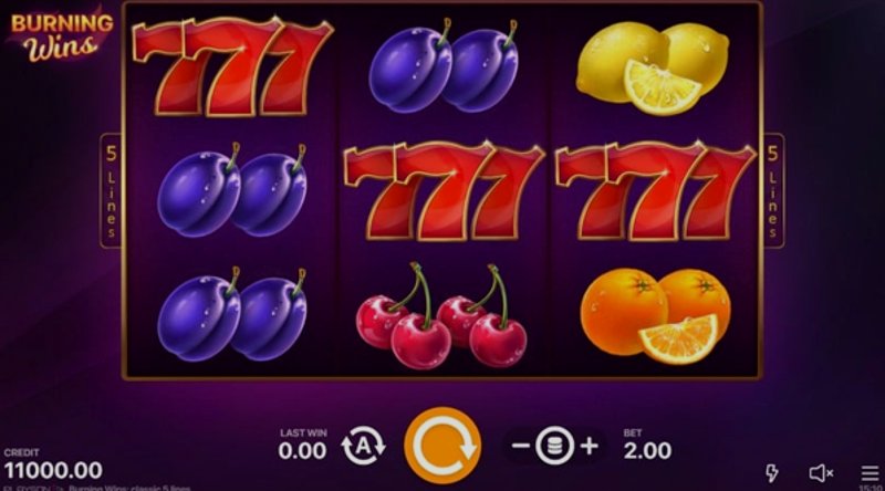 Play Burning Wins: classic 5 lines by Playson at 1Win Casino