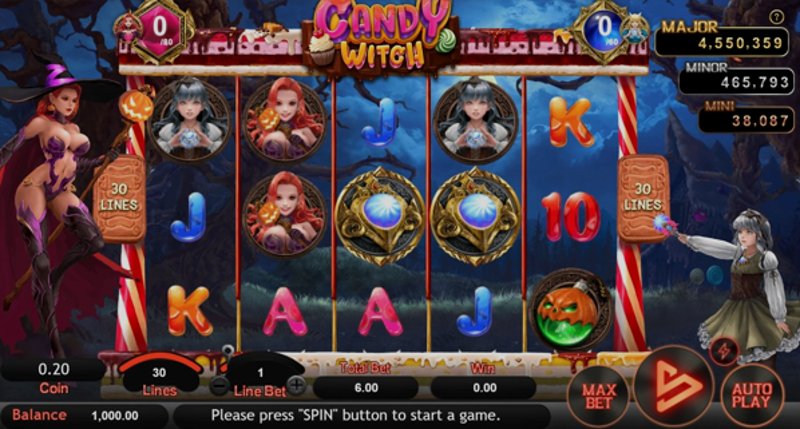 Play Candy Witch by Simpleplay at 1Win Casino