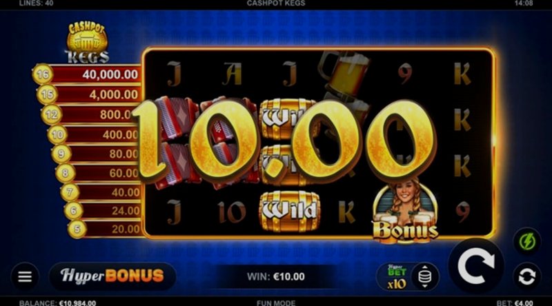 Play Cashpot Kegs by Kalamba at 1Win Casino