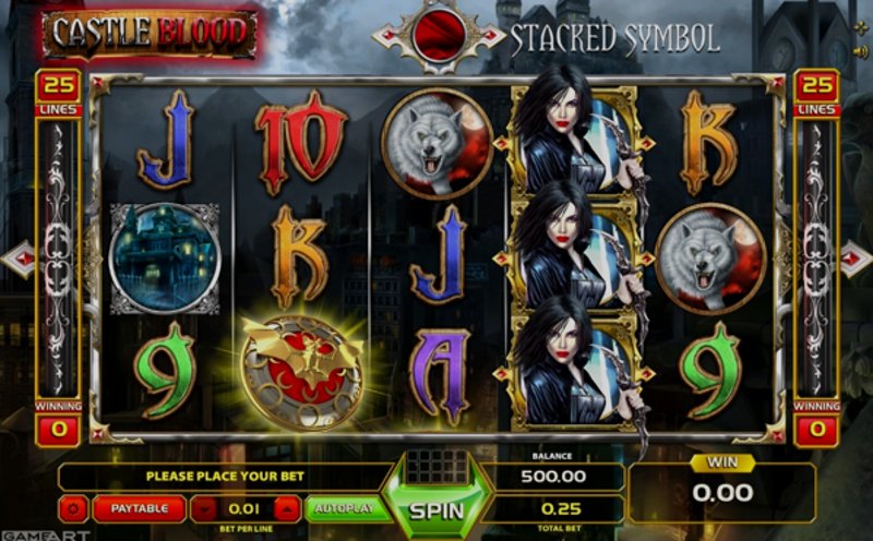 Play Castle Blood by Gameart at 1Win Casino