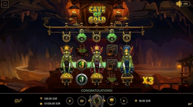 Play Cave Of Gold by Bf Games at 1Win Casino