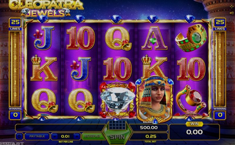 Play Cleopatra Jewels by Gameart at 1Win Casino