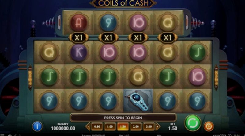 Play Coils of Cash by Playn Go at 1Win Casino