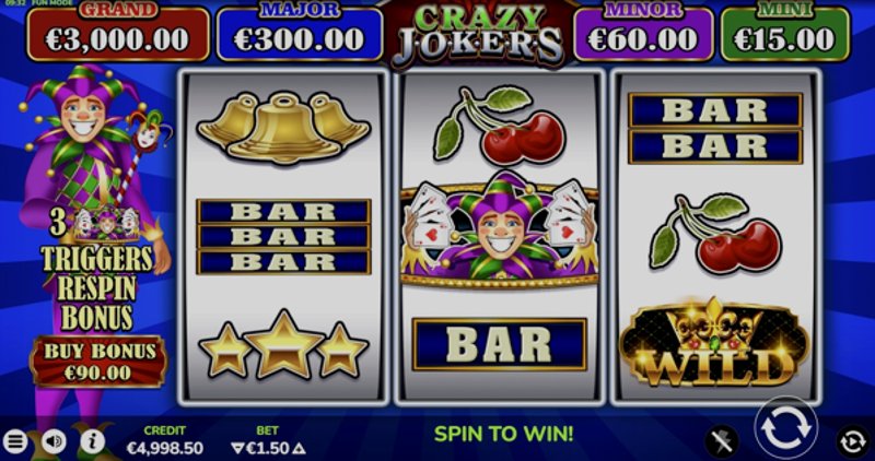 Play Crazy Jokers by Bluehorn at 1Win Casino