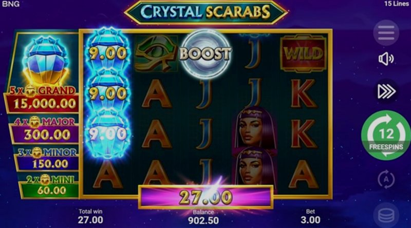 Play Crystal Scarabs by 3 Oaks Gaming at 1Win Casino