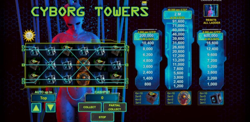 Play Cyborg Towers by Edict at 1Win Casino