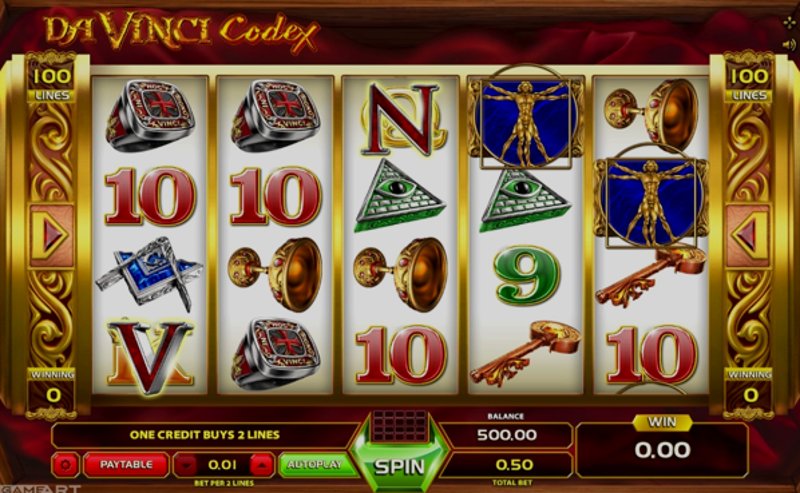 Play DaVinci Codex by Gameart at 1Win Casino