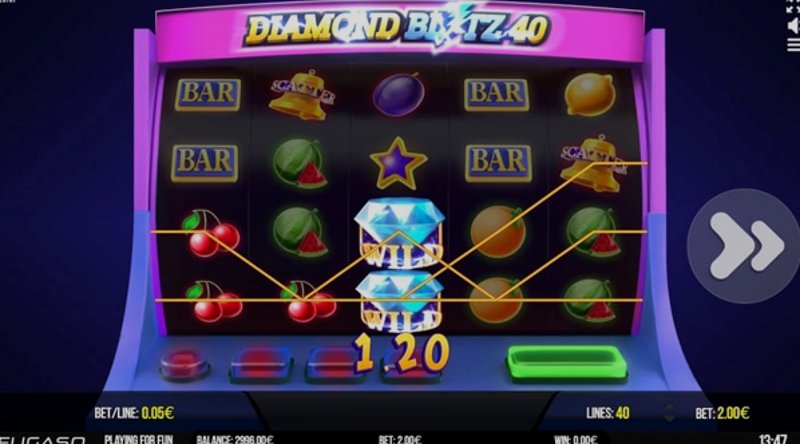 Play Diamond Blitz 40 by Fugaso at 1Win Casino