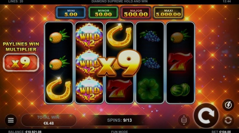 Play Diamond Supreme Hold and Win by Kalamba at 1Win Casino