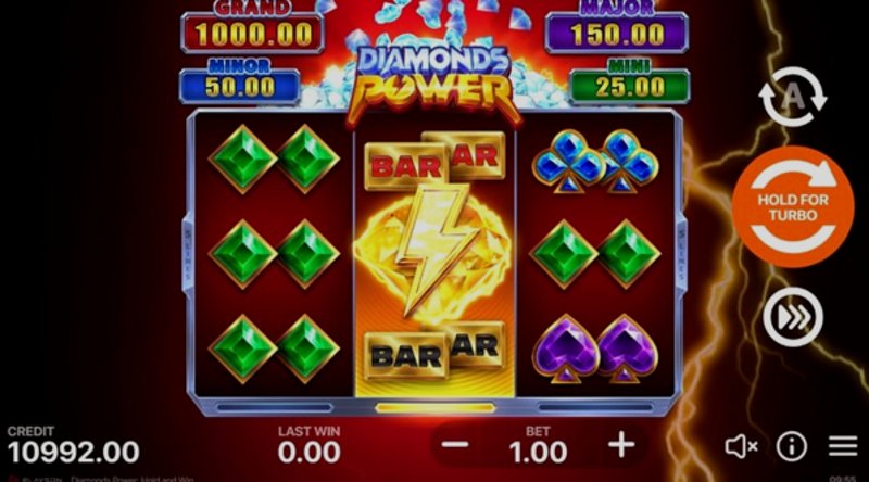 Play Diamonds Power: Hold and Win by Playson at 1Win Casino