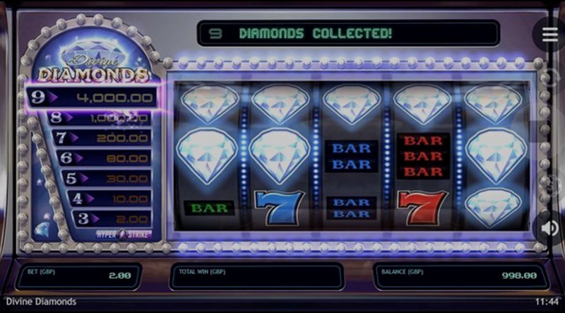 Play Divine Diamonds by Microgaming at 1Win Casino