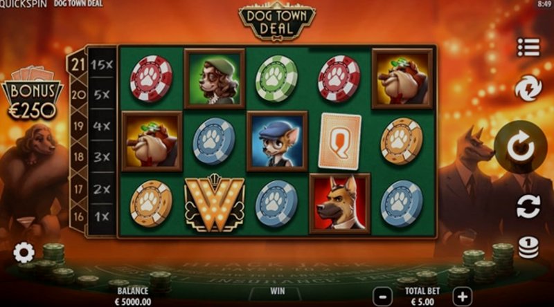 Play Dog Town Deal by Quickspin at 1Win Casino