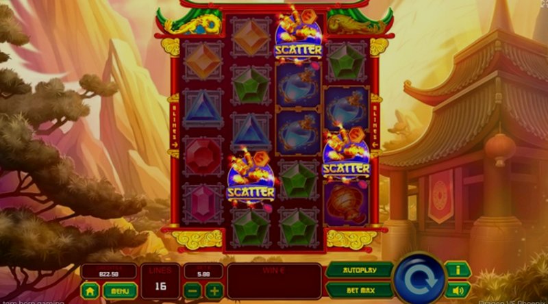 Play Dragon vs Phoenix by Tomhorn at 1Win Casino