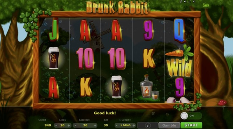 Play Drunk Rabbit by 5 Men Gaming at 1Win Casino