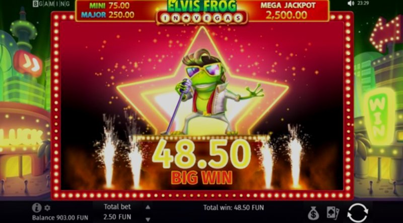 Play Elvis Frog in Vegas by Bgaming at 1Win Casino