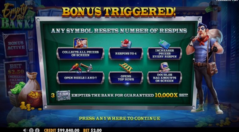 Play Empty the Bank by Pragmatic at 1Win Casino