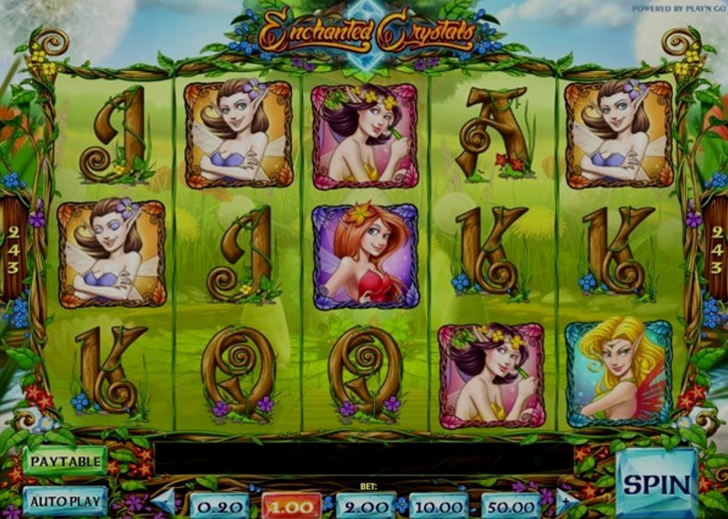 Play Enchanted Crystals by Playn Go at 1Win Casino