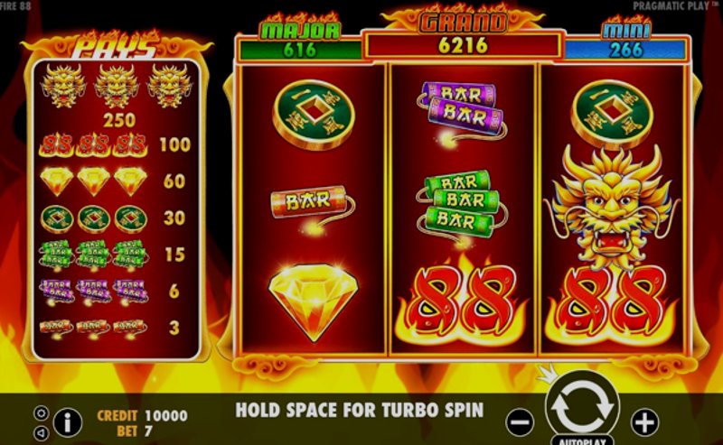 Play Fire 88 by Pragmatic at 1Win Casino