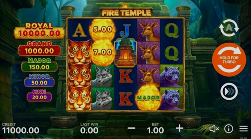 Play Fire Temple: Hold and Win by Playson at 1Win Casino