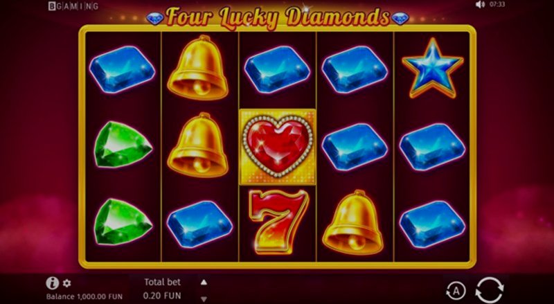 Play Four Lucky Diamonds by Bgaming at 1Win Casino