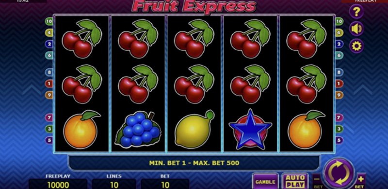 Play Fruit Express by Spinthon at 1Win Casino