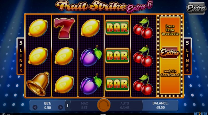 Play Fruit Strike: Extra 6 by Bet2tech at 1Win Casino