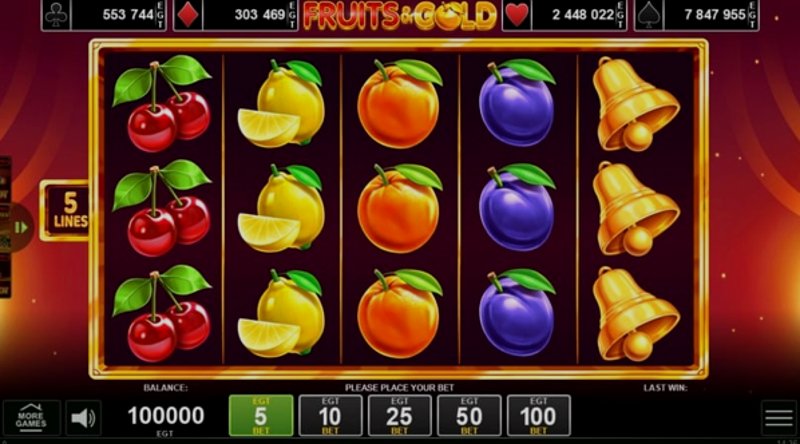 Play Fruits & Gold by Amusnet at 1Win Casino