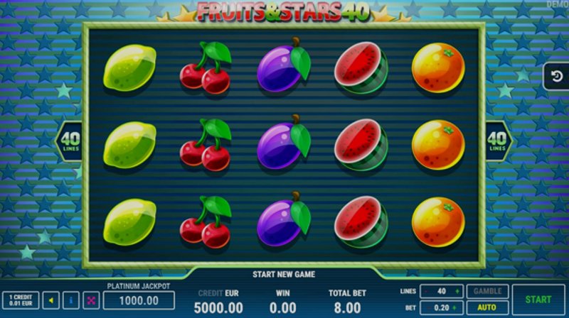 Play Fruits and Stars 40 by Fazi at 1Win Casino