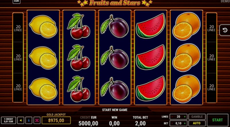 Play Fruits and Stars by Playson at 1Win Casino