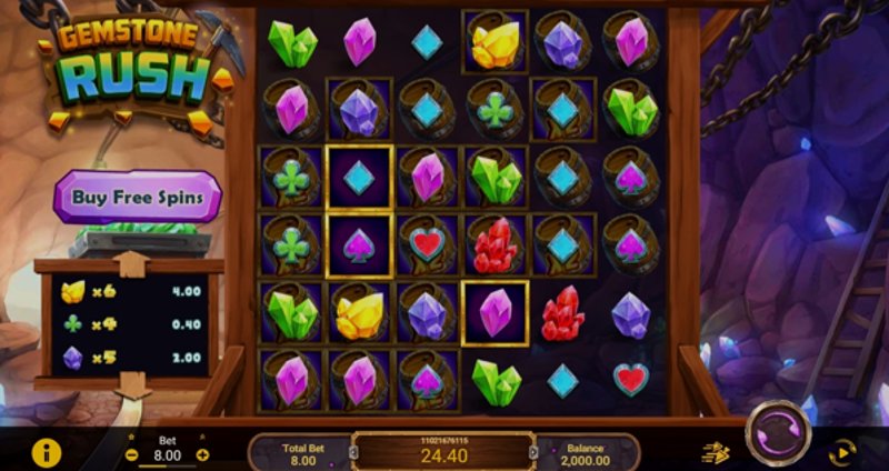 Play Gemstone Rush by Spadegaming at 1Win Casino