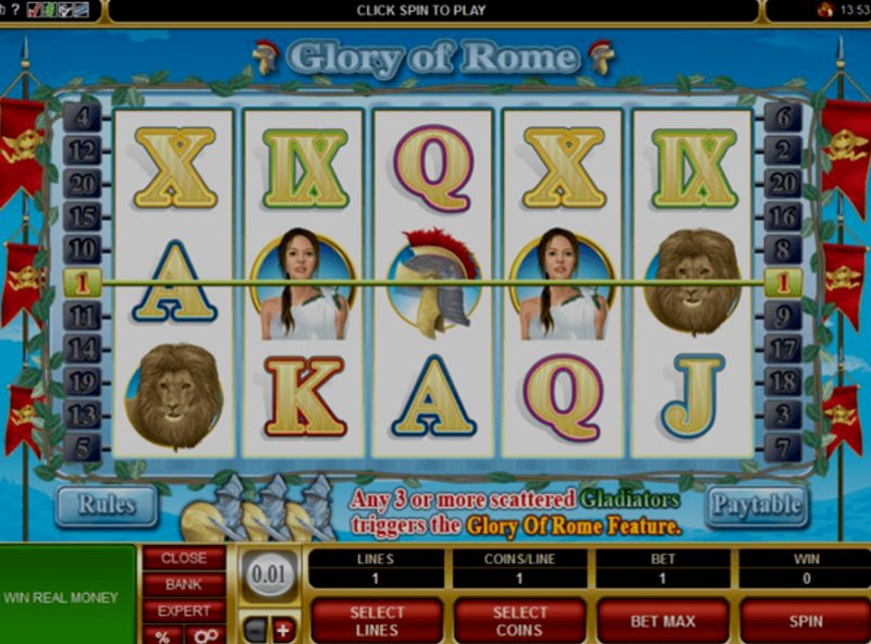 Play Glory Of Rome by Mrslotty at 1Win Casino