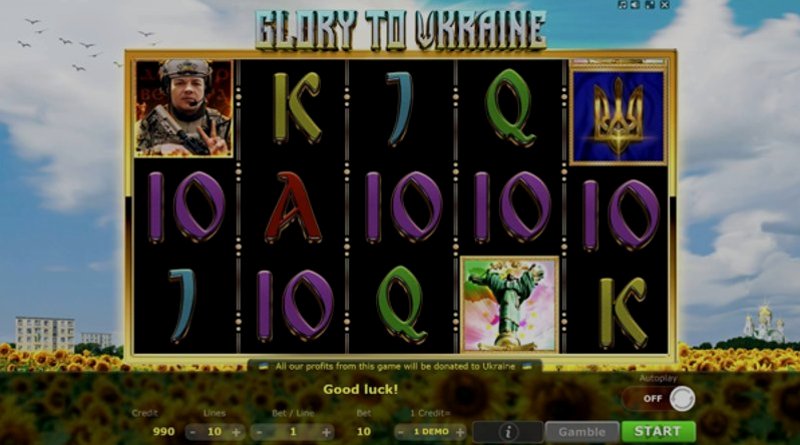 Play Glory to Ukraine by 5 Men Gaming at 1Win Casino