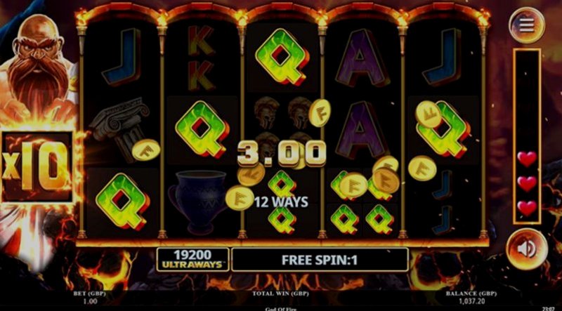 Play God of Fire by Games Global at 1Win Casino