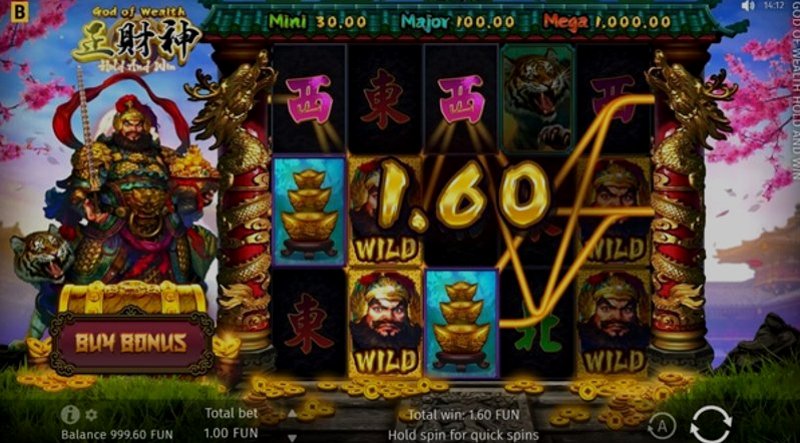 Play God of Wealth Hold And Win by Bgaming at 1Win Casino