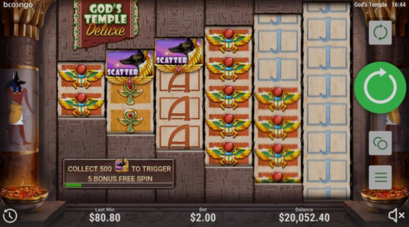 Play Gods Temple Deluxe by Booongo at 1Win Casino