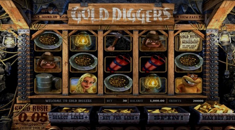 Play Gold Diggers by Betsoft at 1Win Casino