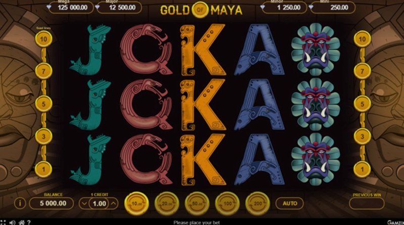 Play Gold Of Maya by Gamzix at 1Win Casino