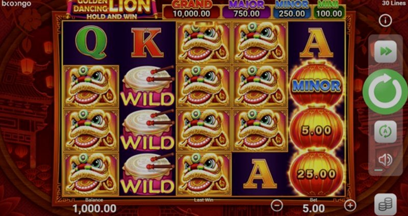 Play Golden Dancing Lion by Booongo at 1Win Casino