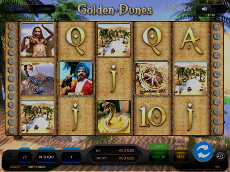 Play Golden Dunes by Bluehorn at 1Win Casino