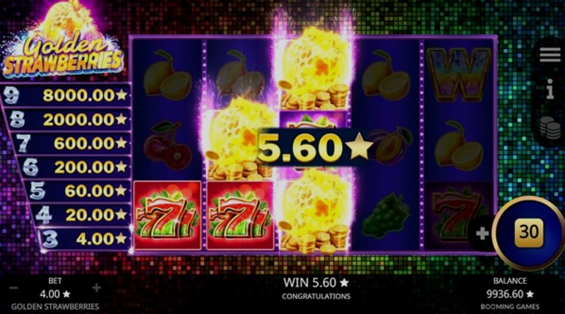 Play Golden Strawberries by Booming at 1Win Casino