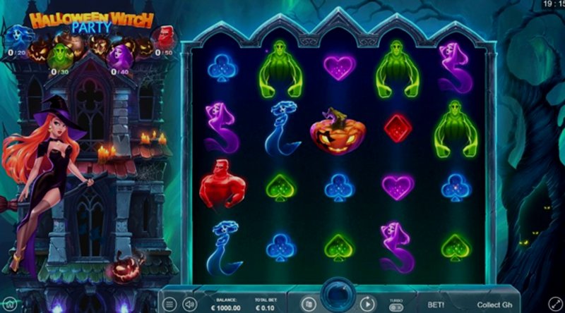 Play Halloween Witch Party by Thunderspin at 1Win Casino