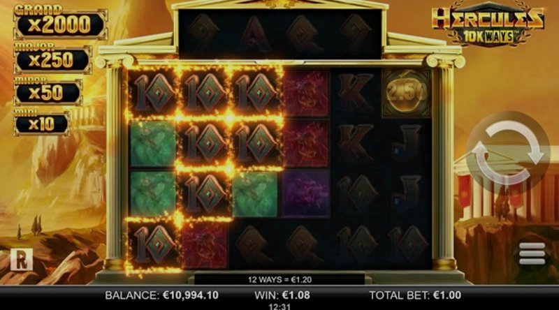 Play Hercules 10K Ways by Yggdrasil at 1Win Casino