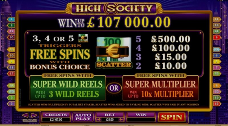 Play High Society by Games Global at 1Win Casino