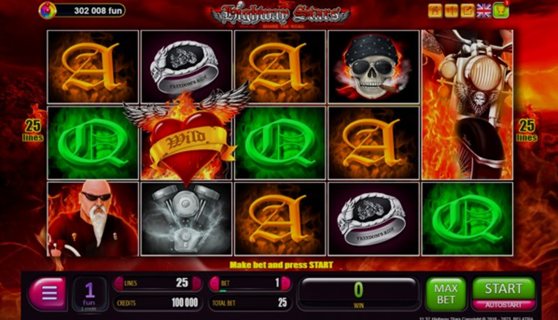 Play Highway Stars by Belatra at 1Win Casino