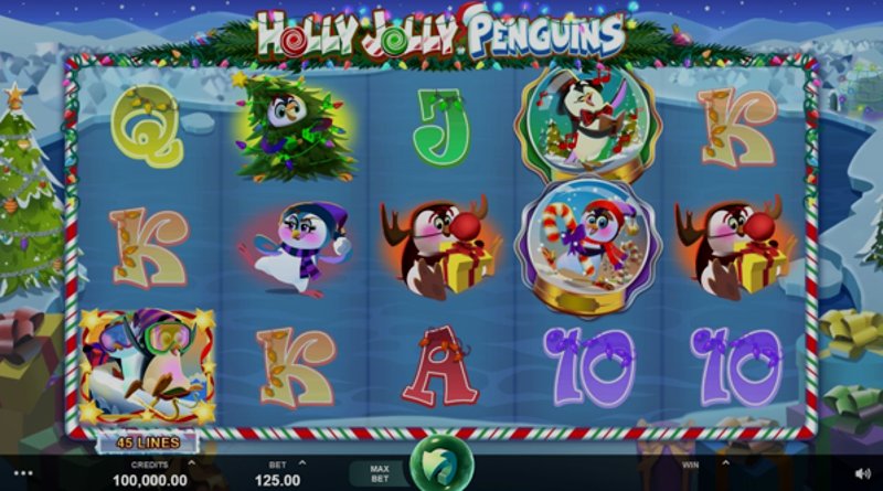 Play Holly Jolly Penguins by Microgaming at 1Win Casino