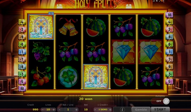 Play Holy Fruits by 5 Men Gaming at 1Win Casino